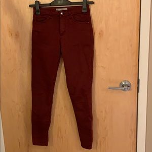 Topshop- maroon skinnies